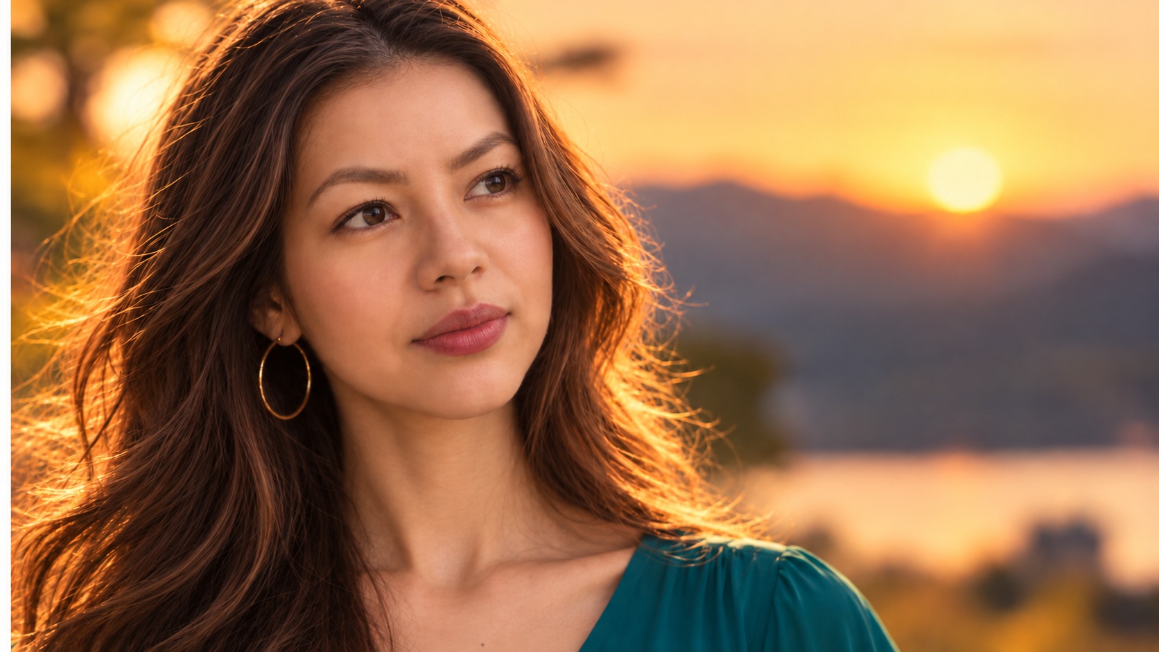 Juliana Sawada in golden sunset light